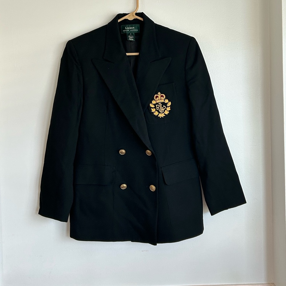 Vintage Ralph Lauren Crest Wool Blazer Jacket - Picture 2 of 8